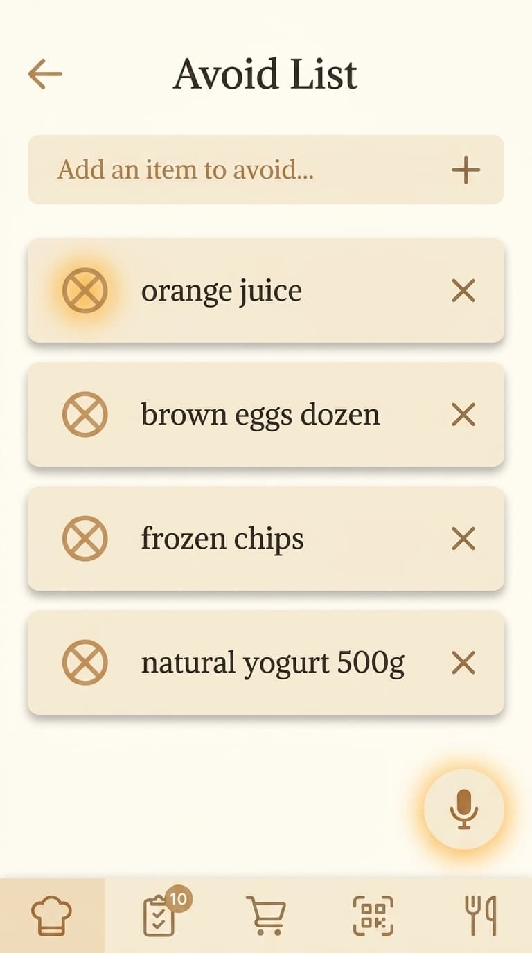 Plenishd avoid list — items to use up before they expire